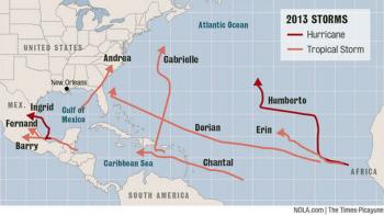 These are the hurricanes and tropical storms of 2013.